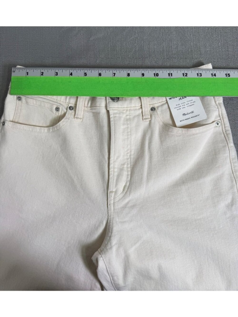 Madewell The Perfect Vintage Wide-Leg Crop Jean  Raw Hem Size 27 S Neutral - Picture 7 of 16